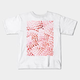 Watercolor dotted lines - red Kids T-Shirt